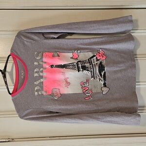The Children's Place Sparkling Paris Graphic Long Sleeve Top Size 14